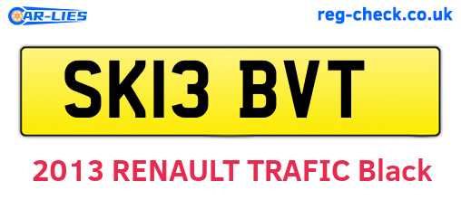 SK13BVT are the vehicle registration plates.