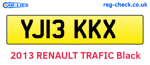YJ13KKX are the vehicle registration plates.