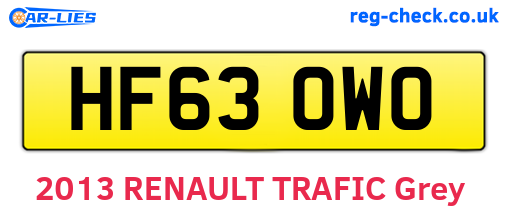 HF63OWO are the vehicle registration plates.