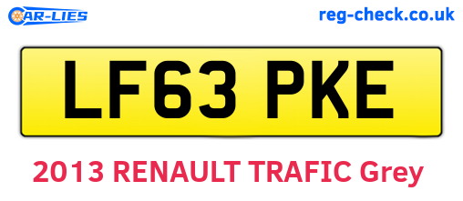LF63PKE are the vehicle registration plates.