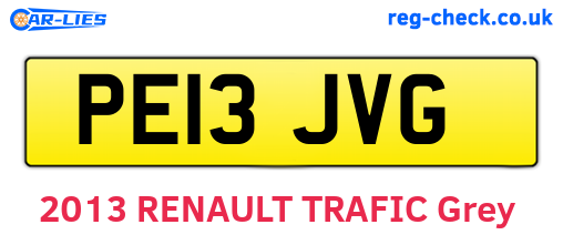 PE13JVG are the vehicle registration plates.