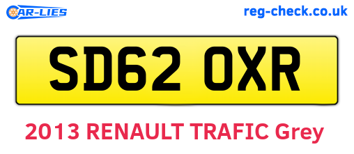 SD62OXR are the vehicle registration plates.