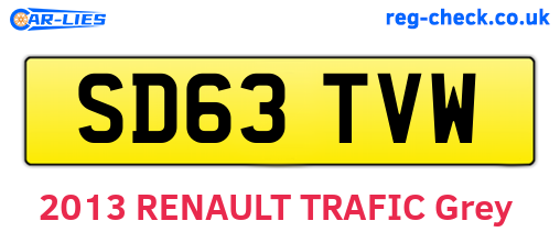 SD63TVW are the vehicle registration plates.
