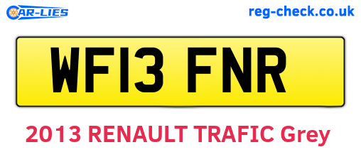 WF13FNR are the vehicle registration plates.