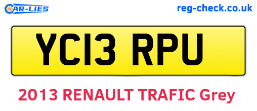 YC13RPU are the vehicle registration plates.