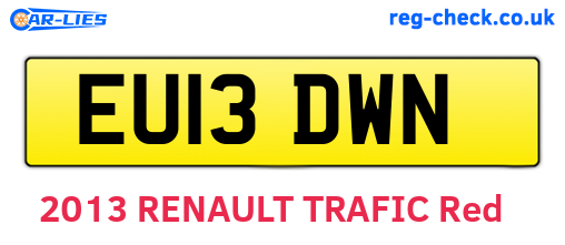 EU13DWN are the vehicle registration plates.