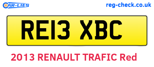 RE13XBC are the vehicle registration plates.
