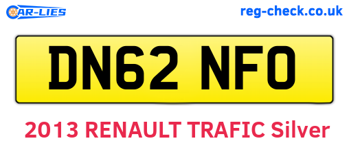 DN62NFO are the vehicle registration plates.