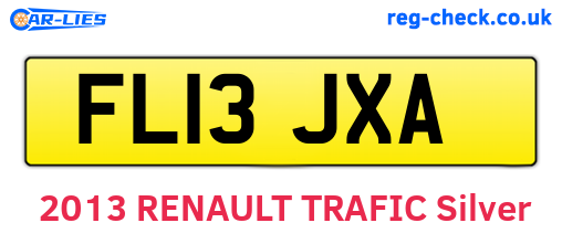 FL13JXA are the vehicle registration plates.