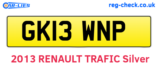 GK13WNP are the vehicle registration plates.