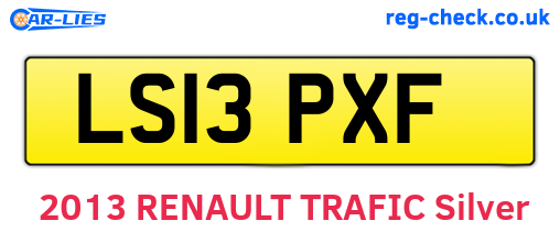LS13PXF are the vehicle registration plates.