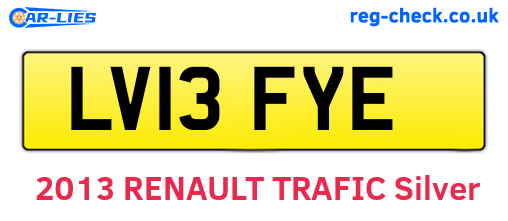 LV13FYE are the vehicle registration plates.