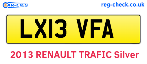 LX13VFA are the vehicle registration plates.