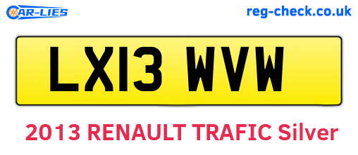LX13WVW are the vehicle registration plates.