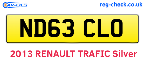 ND63CLO are the vehicle registration plates.