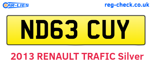 ND63CUY are the vehicle registration plates.