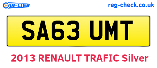 SA63UMT are the vehicle registration plates.