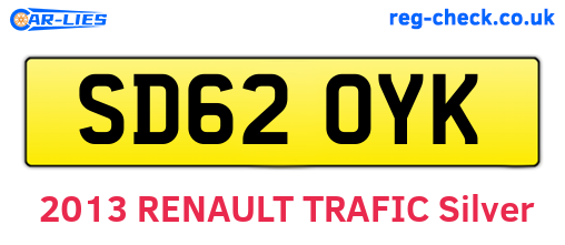 SD62OYK are the vehicle registration plates.