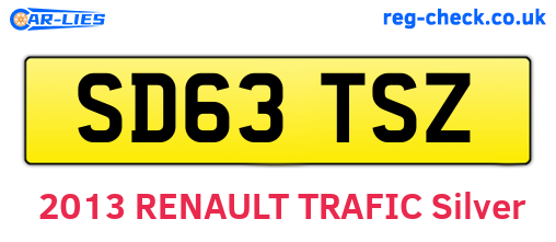 SD63TSZ are the vehicle registration plates.