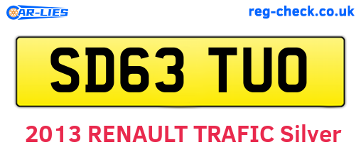 SD63TUO are the vehicle registration plates.