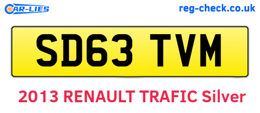 SD63TVM are the vehicle registration plates.