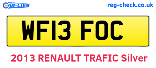 WF13FOC are the vehicle registration plates.