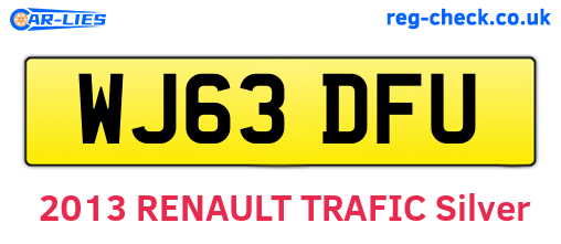 WJ63DFU are the vehicle registration plates.