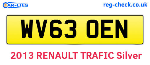 WV63OEN are the vehicle registration plates.