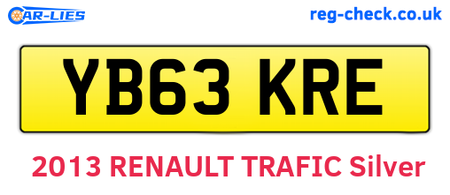 YB63KRE are the vehicle registration plates.