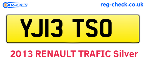 YJ13TSO are the vehicle registration plates.