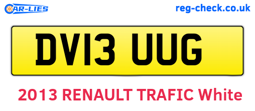 DV13UUG are the vehicle registration plates.