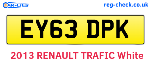 EY63DPK are the vehicle registration plates.
