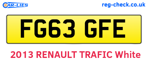 FG63GFE are the vehicle registration plates.