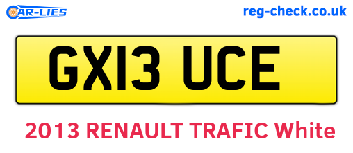 GX13UCE are the vehicle registration plates.