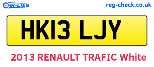 HK13LJY are the vehicle registration plates.
