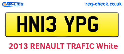 HN13YPG are the vehicle registration plates.