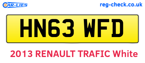 HN63WFD are the vehicle registration plates.