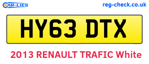 HY63DTX are the vehicle registration plates.