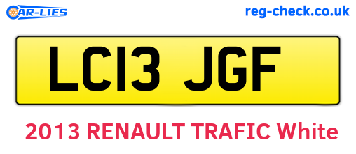 LC13JGF are the vehicle registration plates.
