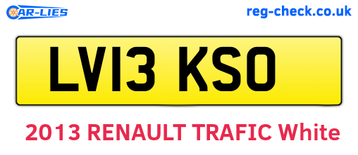 LV13KSO are the vehicle registration plates.