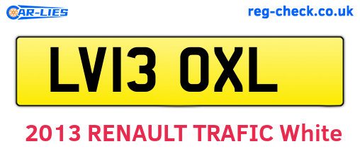 LV13OXL are the vehicle registration plates.