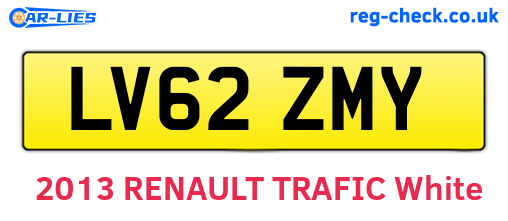 LV62ZMY are the vehicle registration plates.