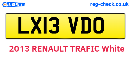 LX13VDO are the vehicle registration plates.
