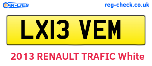 LX13VEM are the vehicle registration plates.