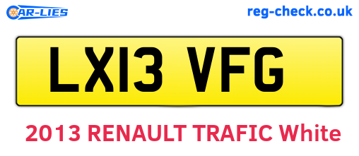 LX13VFG are the vehicle registration plates.