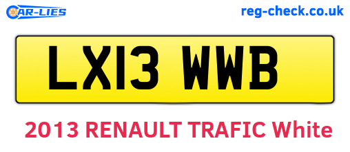 LX13WWB are the vehicle registration plates.