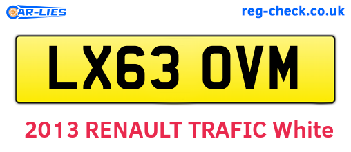 LX63OVM are the vehicle registration plates.