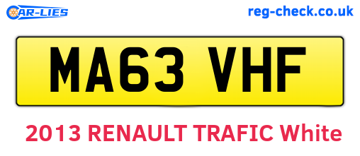 MA63VHF are the vehicle registration plates.