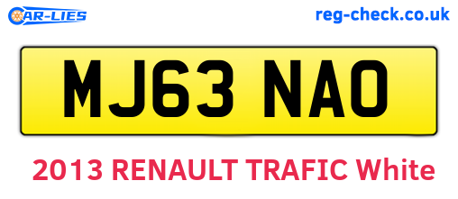 MJ63NAO are the vehicle registration plates.