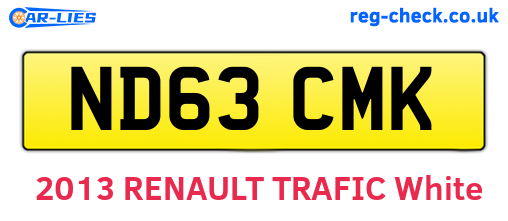 ND63CMK are the vehicle registration plates.